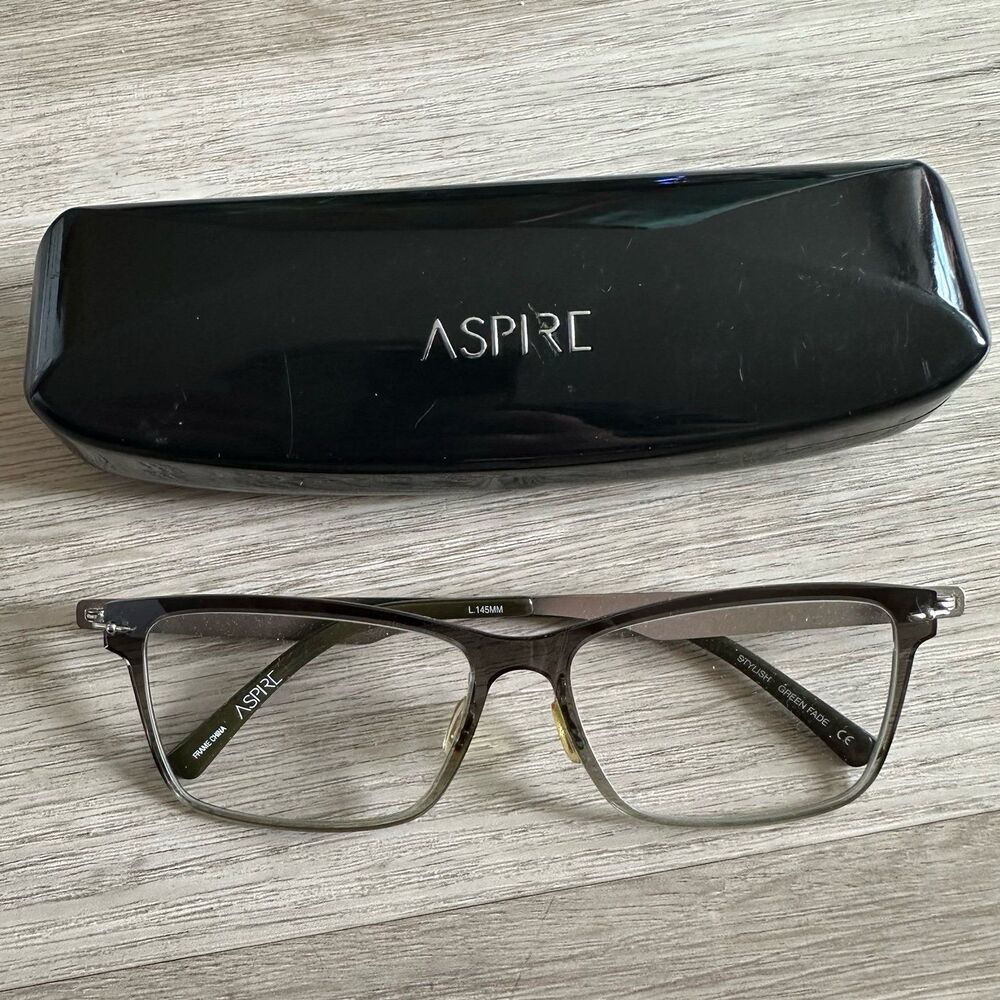 ASPIRE L145MM Stylish Green Fade Eyeglasses with Case & Cloth